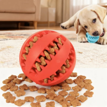 Interactive Dog Toy Ball Rubber Chew Ball for Puppies Pet Tooth Cleaning Feeder Silicone Treat Ball for Cats And Dogs