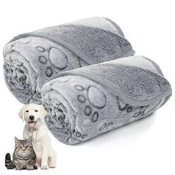 Winter Soft Dog Blanket Washable, Cat Blanket for Indoor Cats Mat Large Medium Small Dog Gifts Puppy Essentials (Grey) Bed